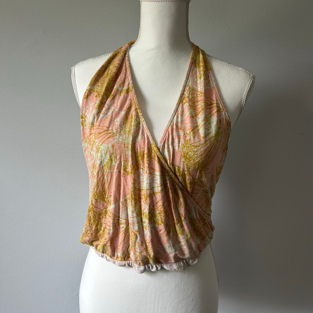 Kimchi Blue Pastel Halter Tie Top Summer Beach Vacation Size Medium - Picture 2 of 7